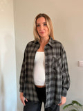 Camicia tartan con brillantini nera