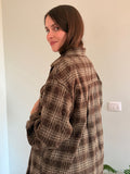Camicia tartan con brillantini moka