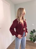 Maglione Burgundy con bottone