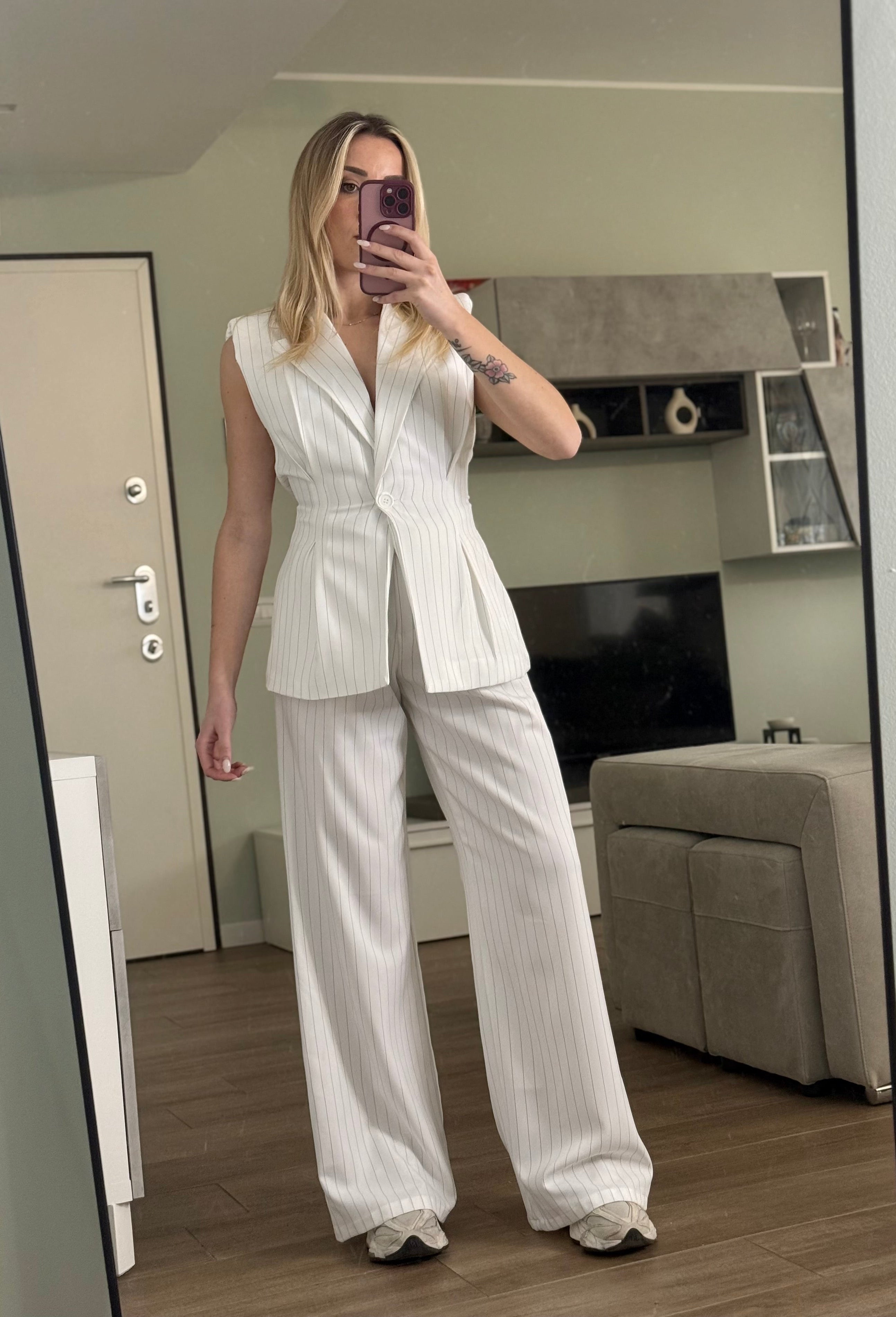 Completo gessato gilet